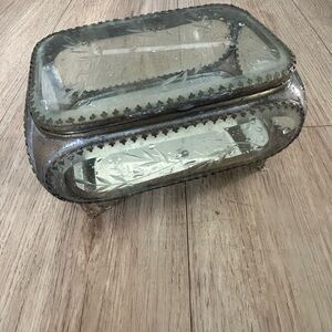 Zara home glass jewellery box with mirrored bottom